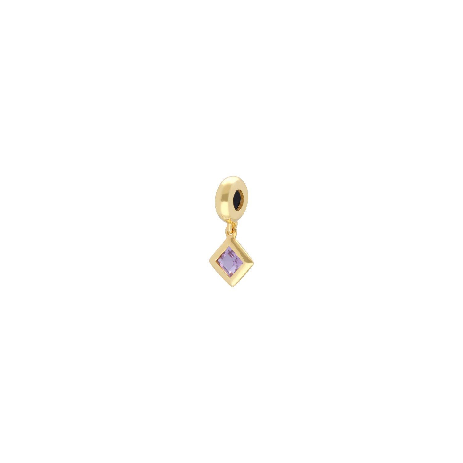 Charm's Collection Achievement Améthyste Rose "Pierre de l'accomplissement" Argent 925 Plaqué Or Jaune