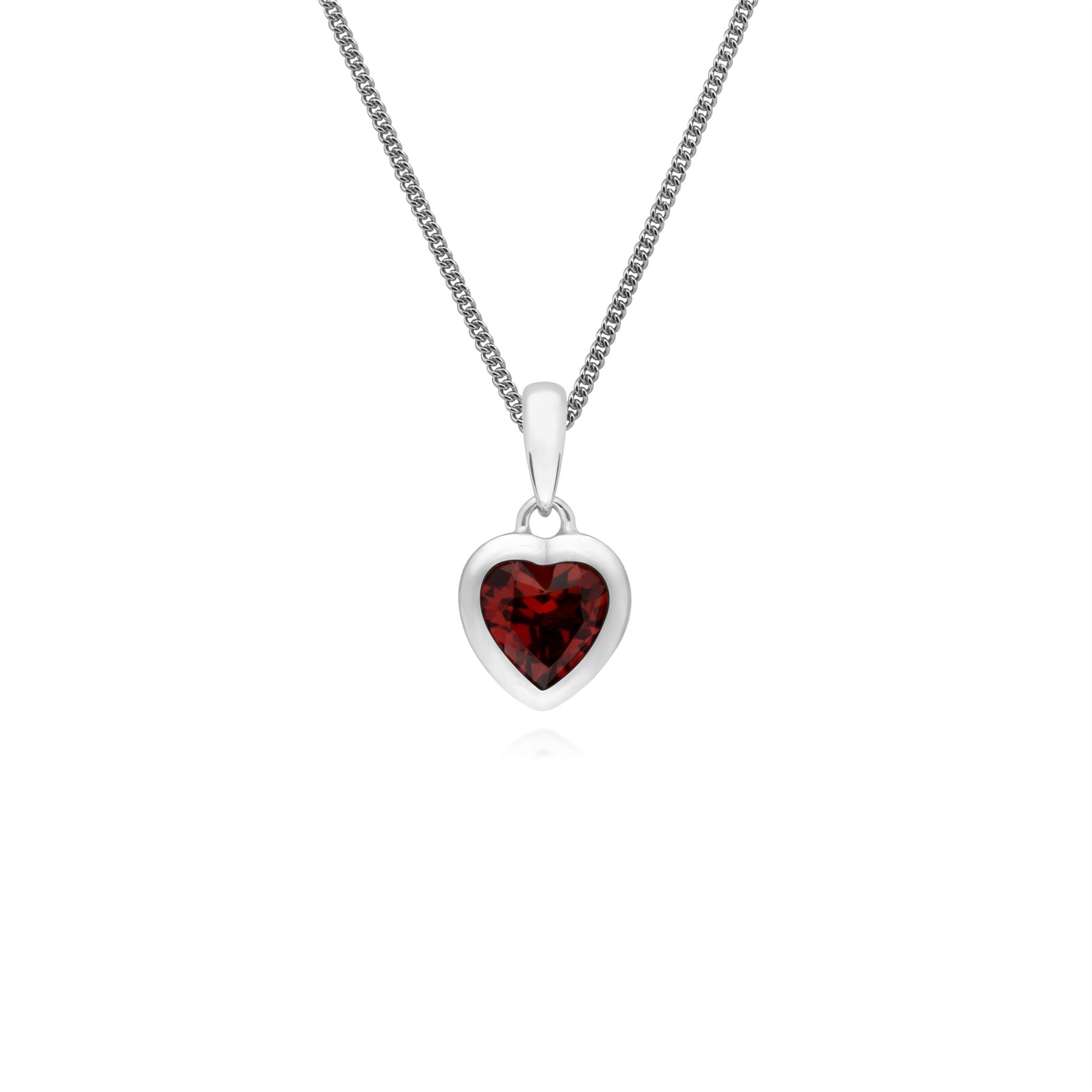 Pendentif et Boucles d'Oreilles Clou Classique Argent 925 Grenat