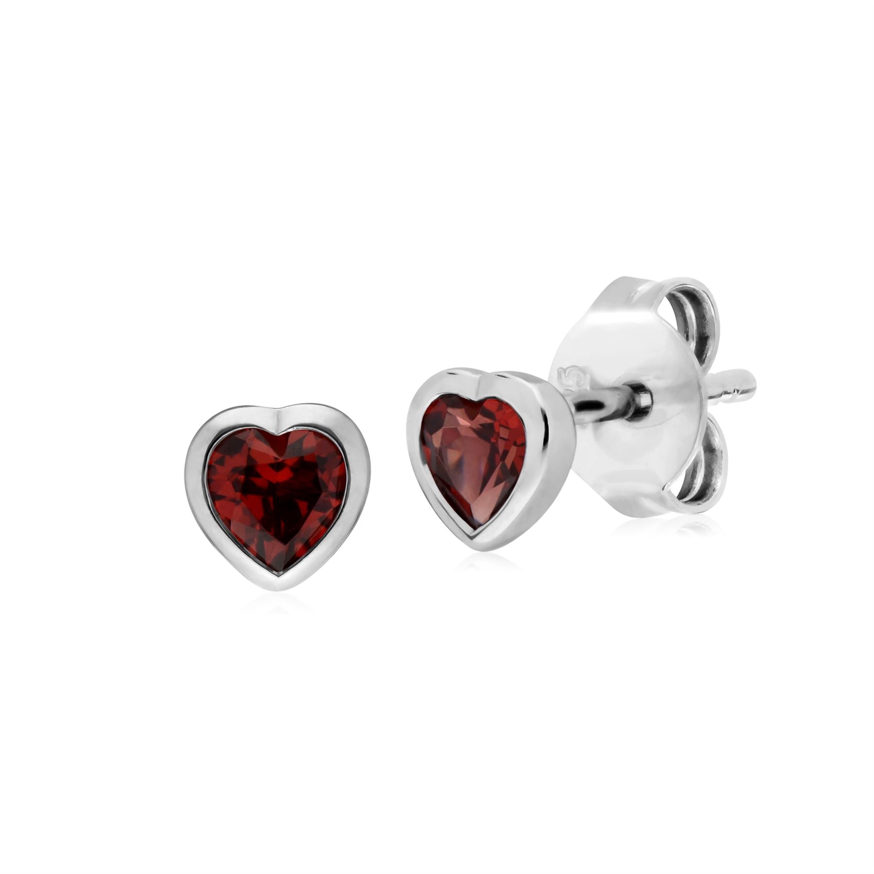 Pendentif et Boucles d'Oreilles Clou Classique Argent 925 Grenat