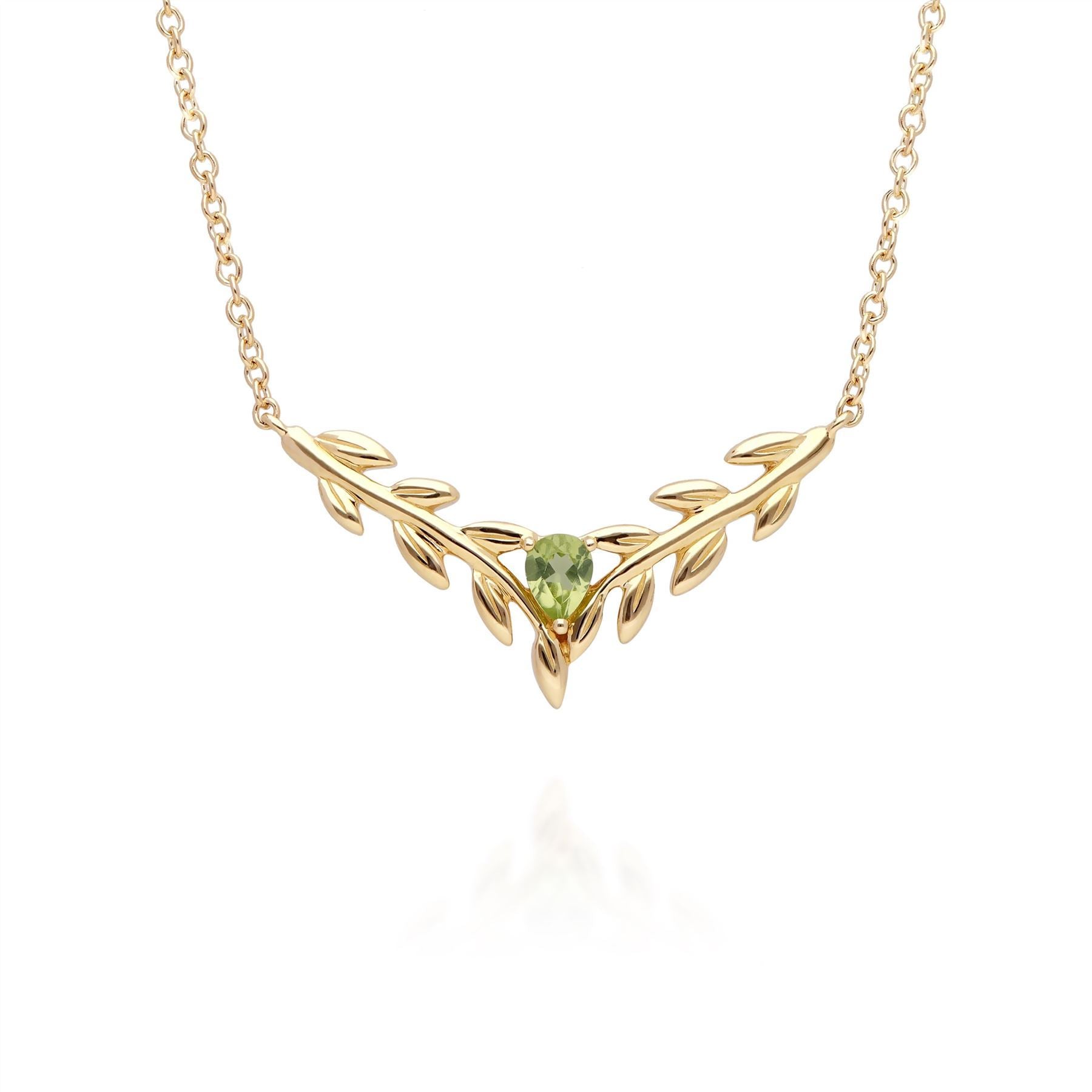 Bracelet et Collier O Leaf Or Jaune 375 Péridot