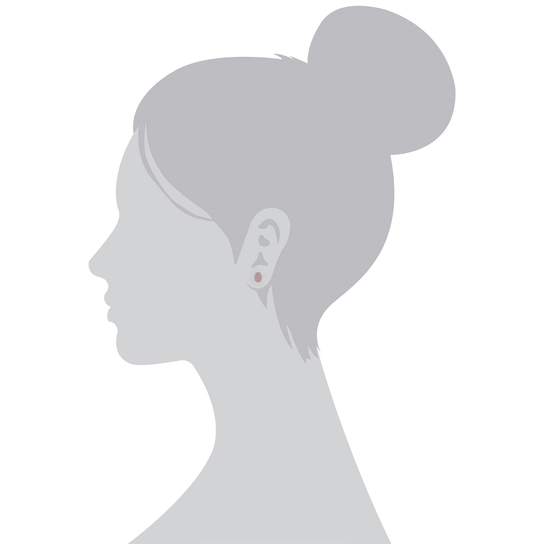 Boucles d'Oreilles Clou Classique Argent 925 Kunzite Opaque