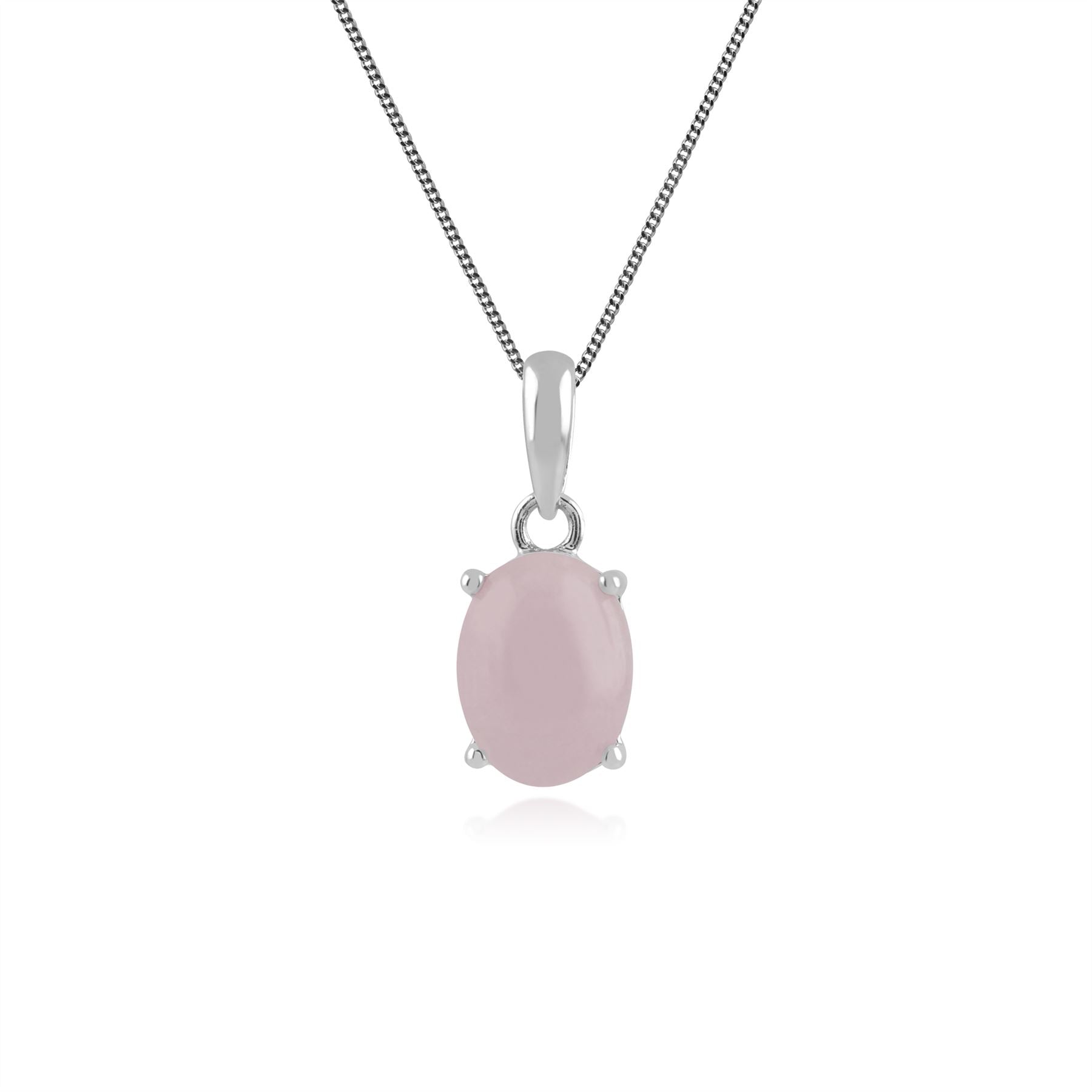 Pendentif et Bracelet Classique Argent 925 Kunzite Opaque Oval