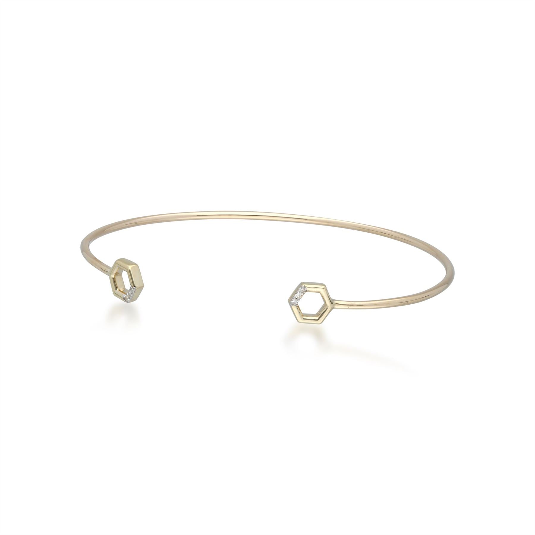 Bracelet Jonc Diamant Pavé Or Jaune 375 Diamant