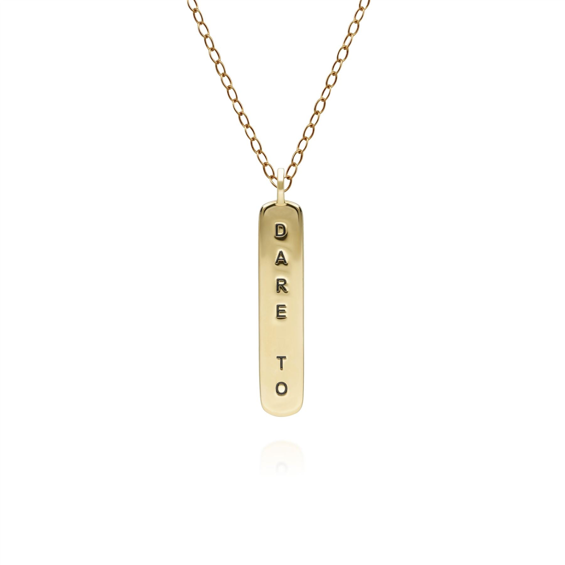Pendentif Coded Whispers 'Dare To' Email Noire et Pierres Précieuses