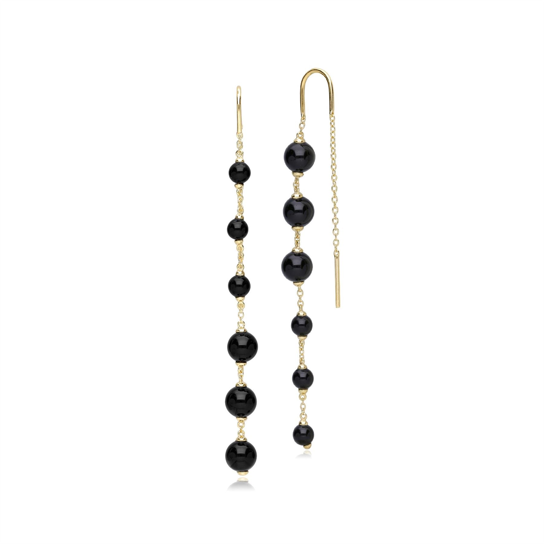 Boucles d'Oreilles Pendantes Asymétriques ECFEW™ 'The Unifier' Onyx Noires