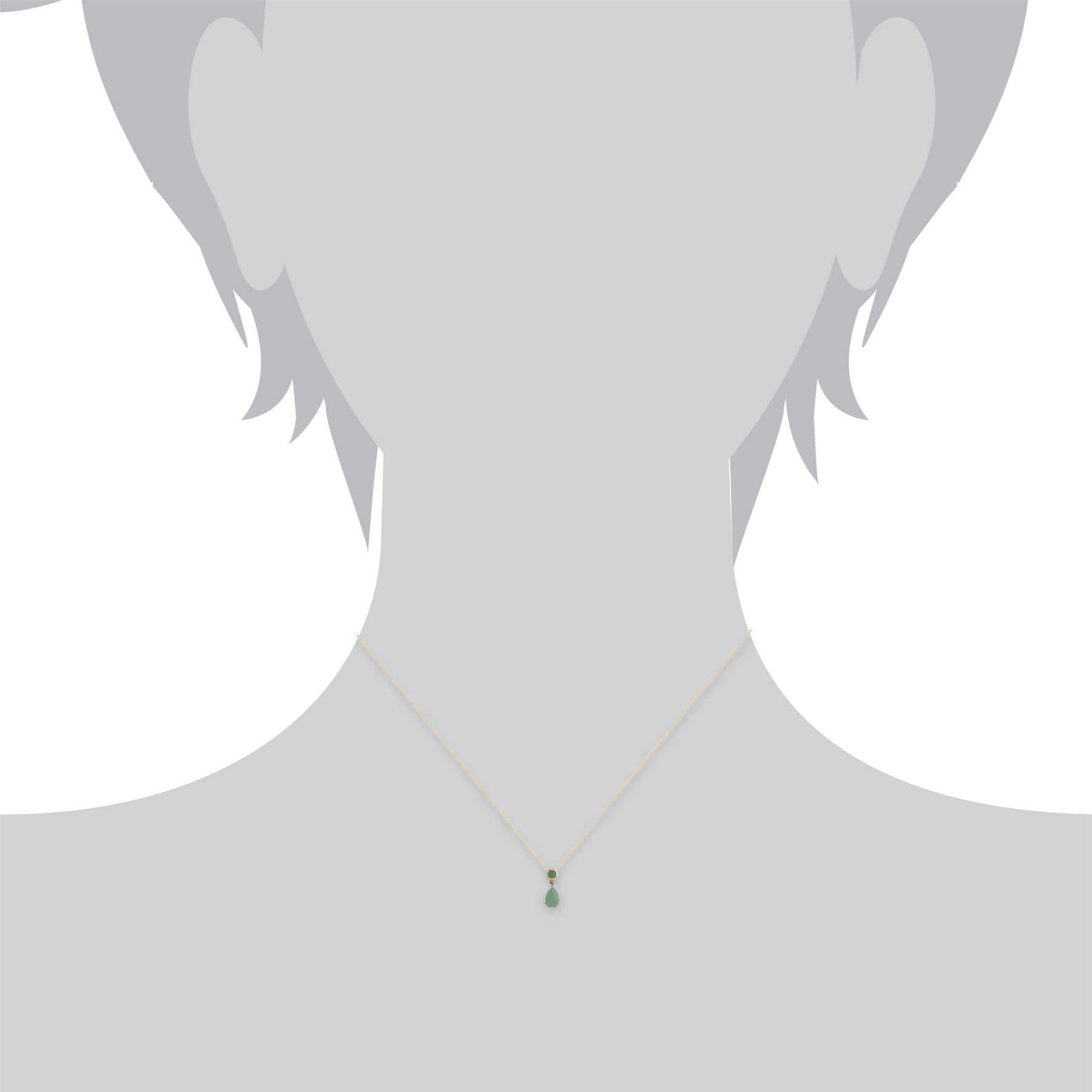 Pendentif Classique Or Jaune 375 Jade Poire & Ronde