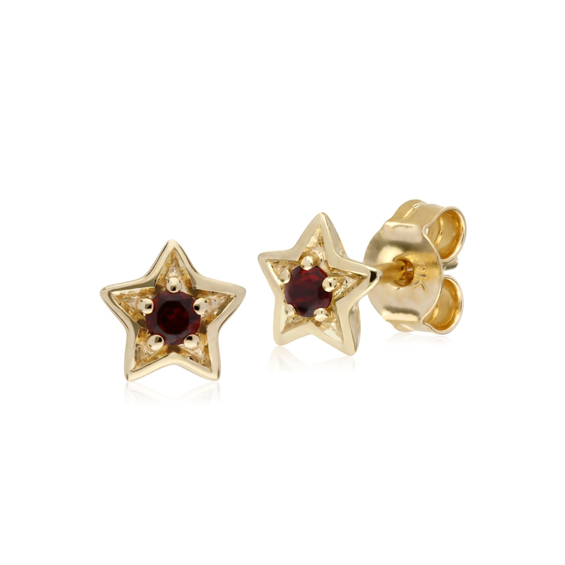 Grenade Boucles D'Oreilles, 9 CT or Jaune Grenade Pierre Unique Boucles D'Oreille Étoile