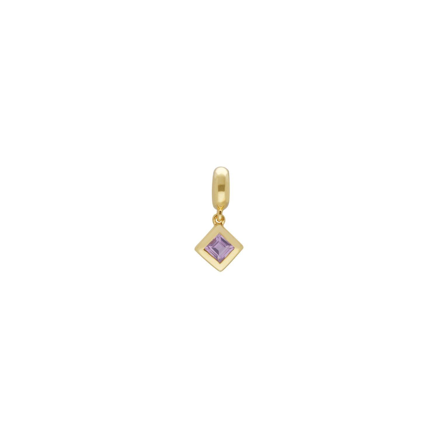 Charm's Collection Achievement Améthyste Rose "Pierre de l'accomplissement" Argent 925 Plaqué Or Jaune