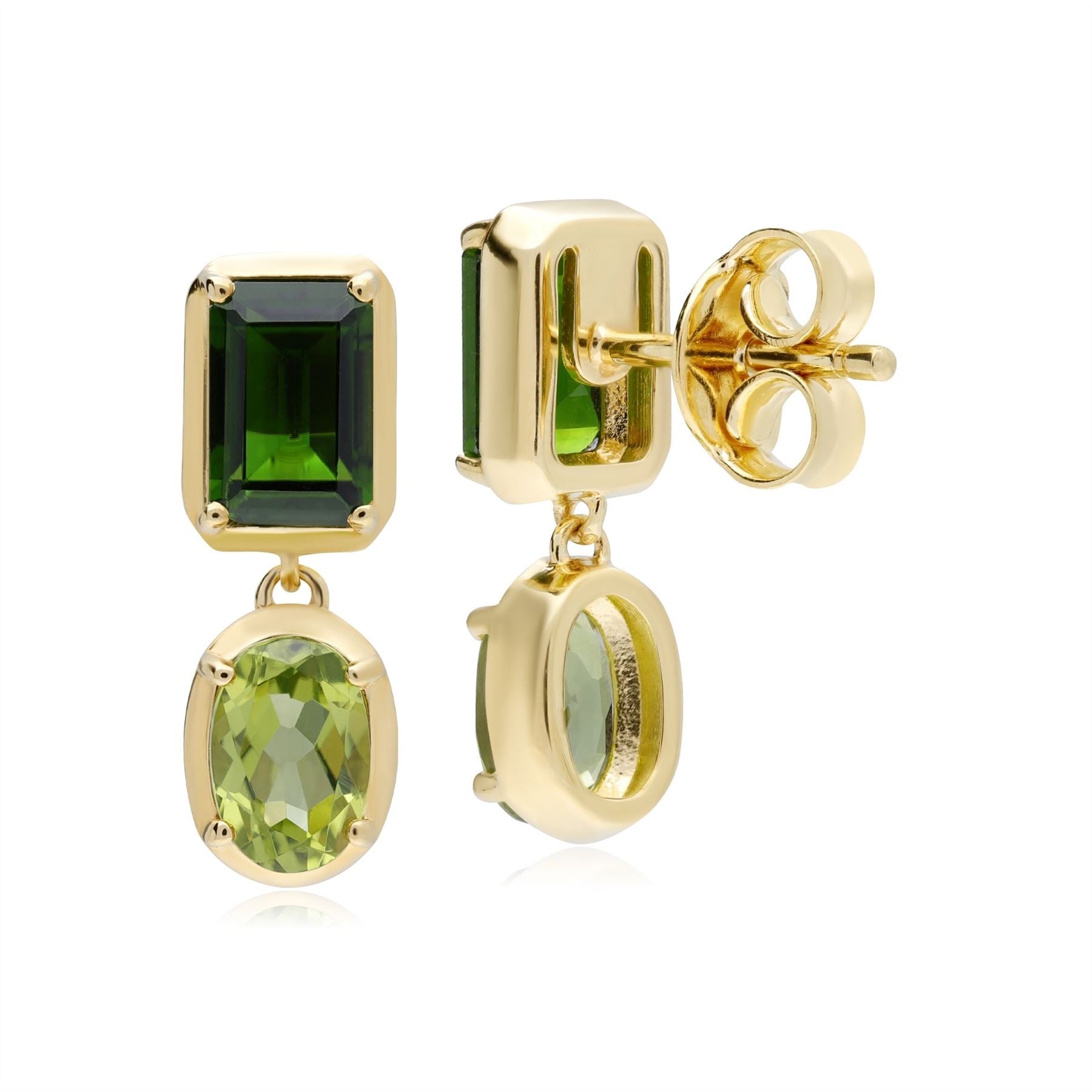 Boucles d'Oreilles Pendantes ECFEW™ 'The Creator' Diopside de Chrome et Péridot