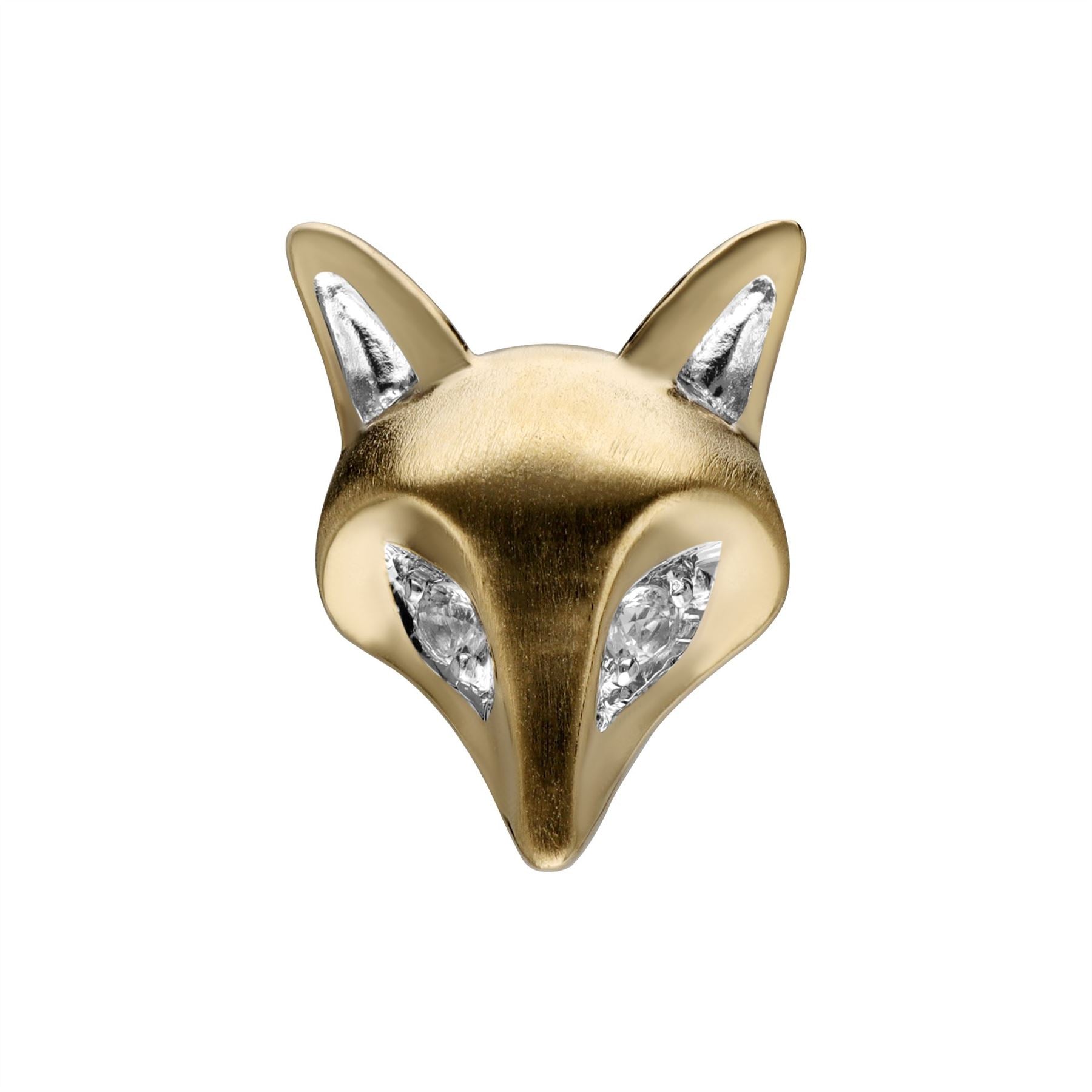 Broche Gardenia Renard avec Saphir Blanc