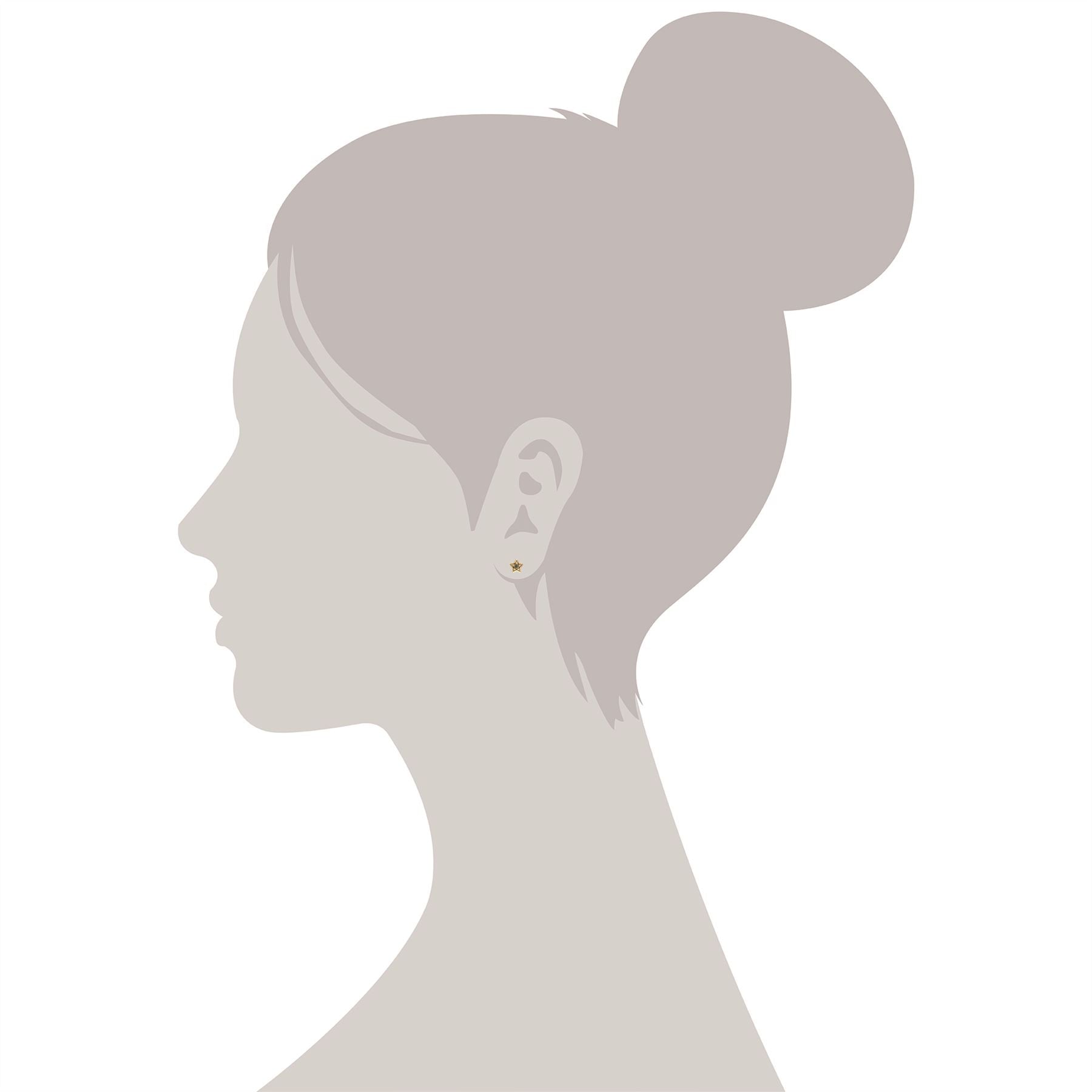 Peridot Boucles D'oreilles, 9 Ct P�ridot Or Jaune Pierre Unique Boucles D'oreille �toile