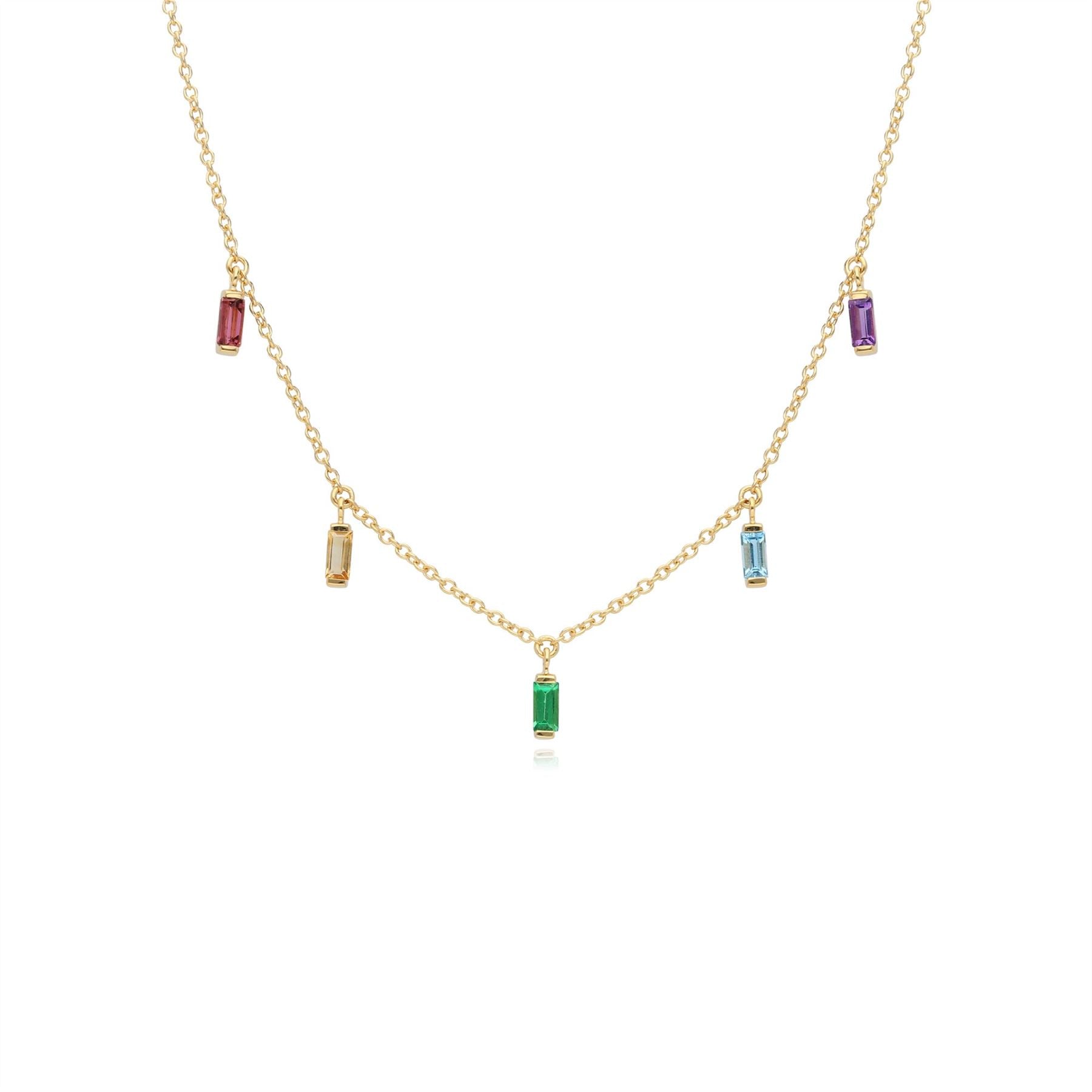 Collier Choker Arc-en-Ciel Argent 925 Plaqué Or