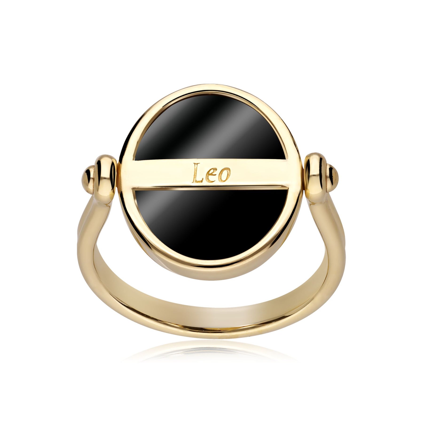 Bague Zodiaque Lion Onyx Noire