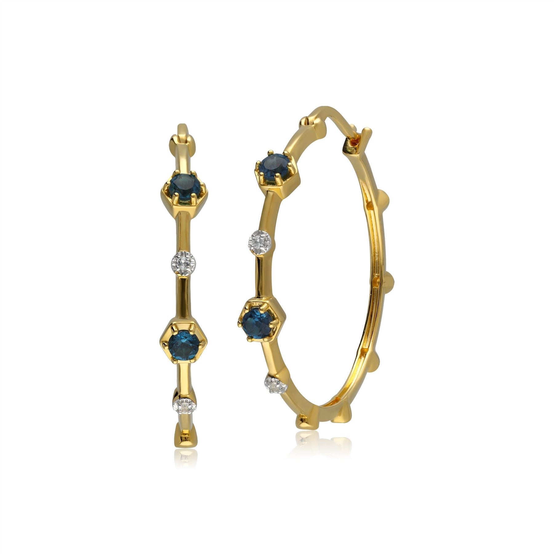 Boucles d'oreilles Créoles Moderm Glam avec Topaze