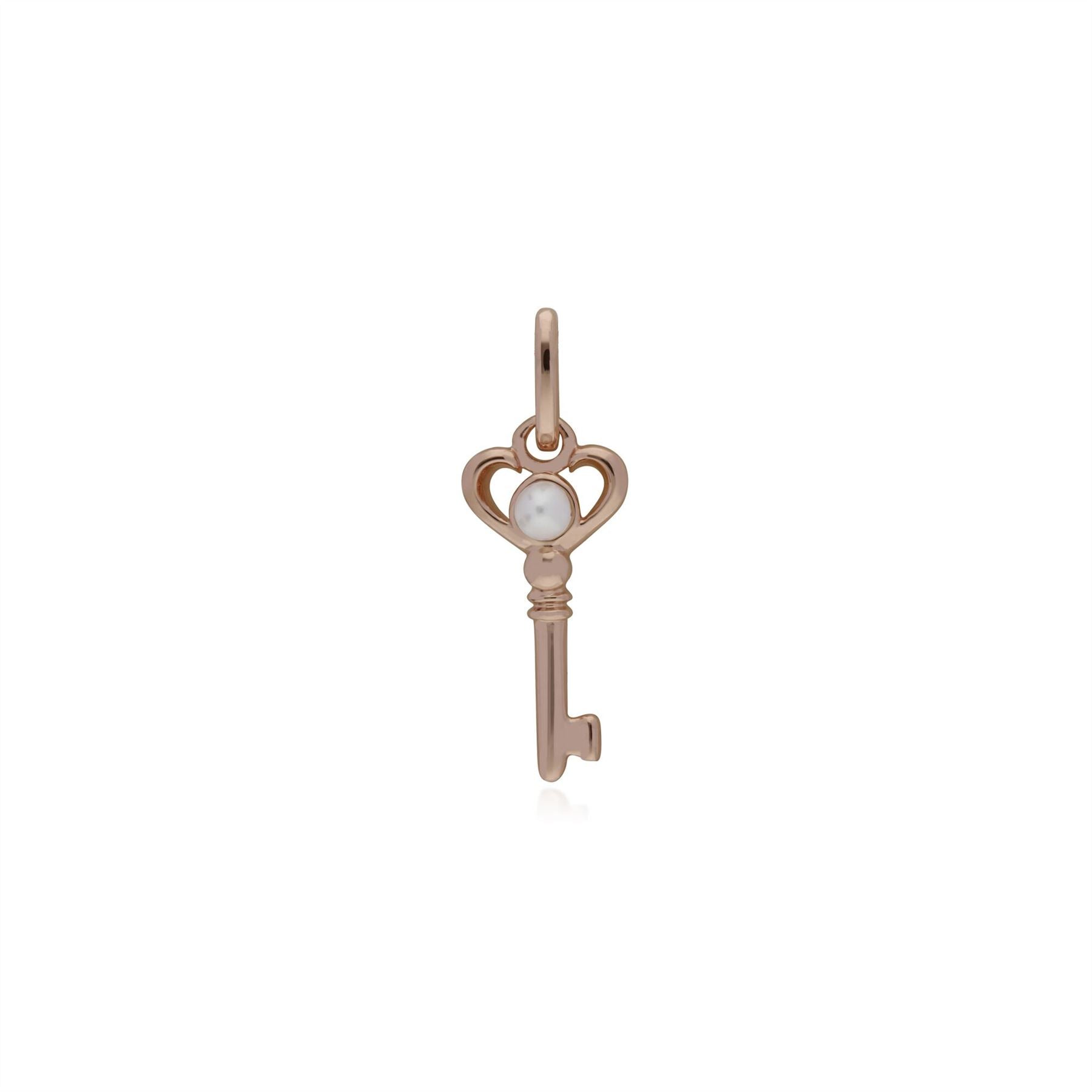 Pendentif Classique Cadenas Cœur Argent 925 Plaqué Or Rose et Charms Perle