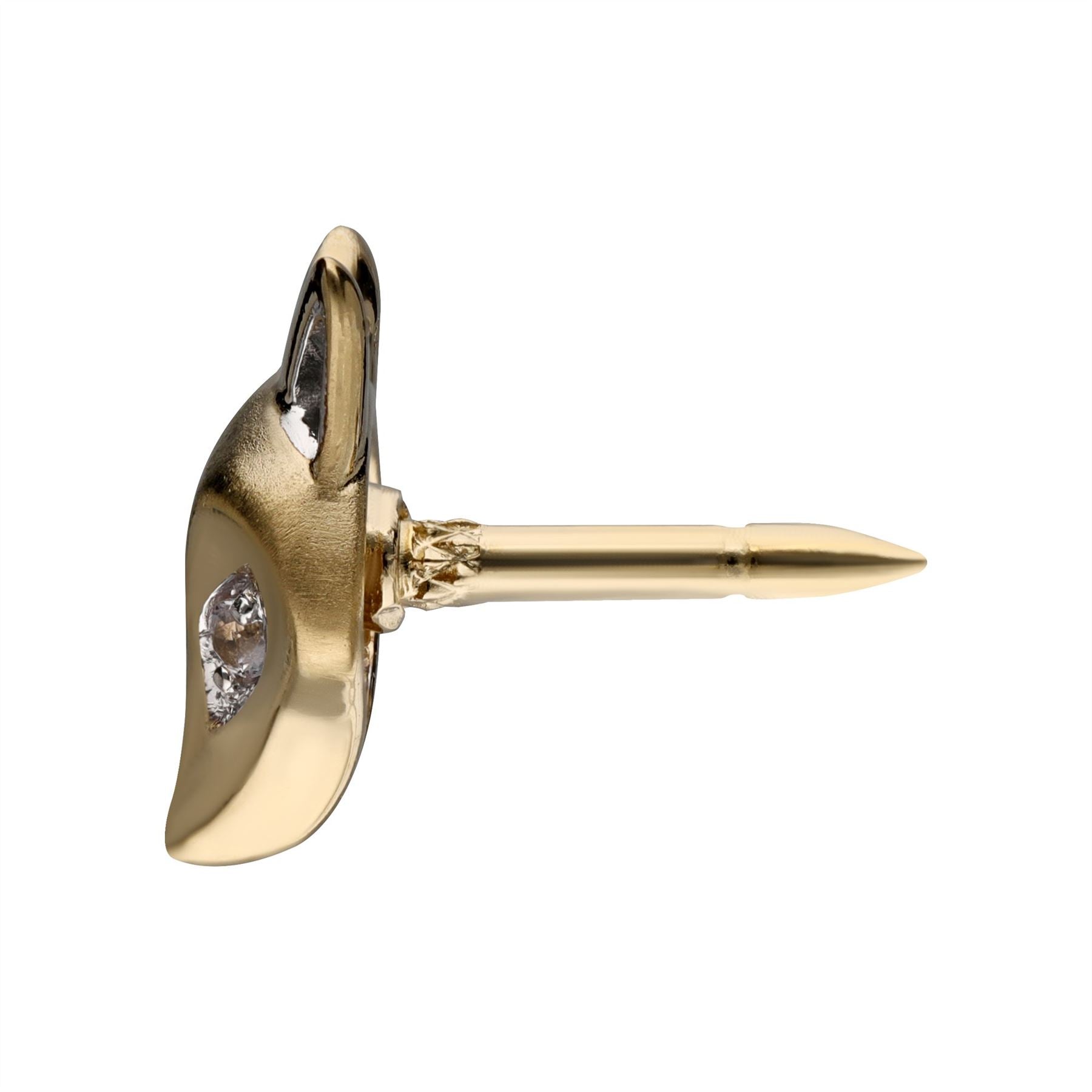 Broche Gardenia Renard avec Saphir Blanc