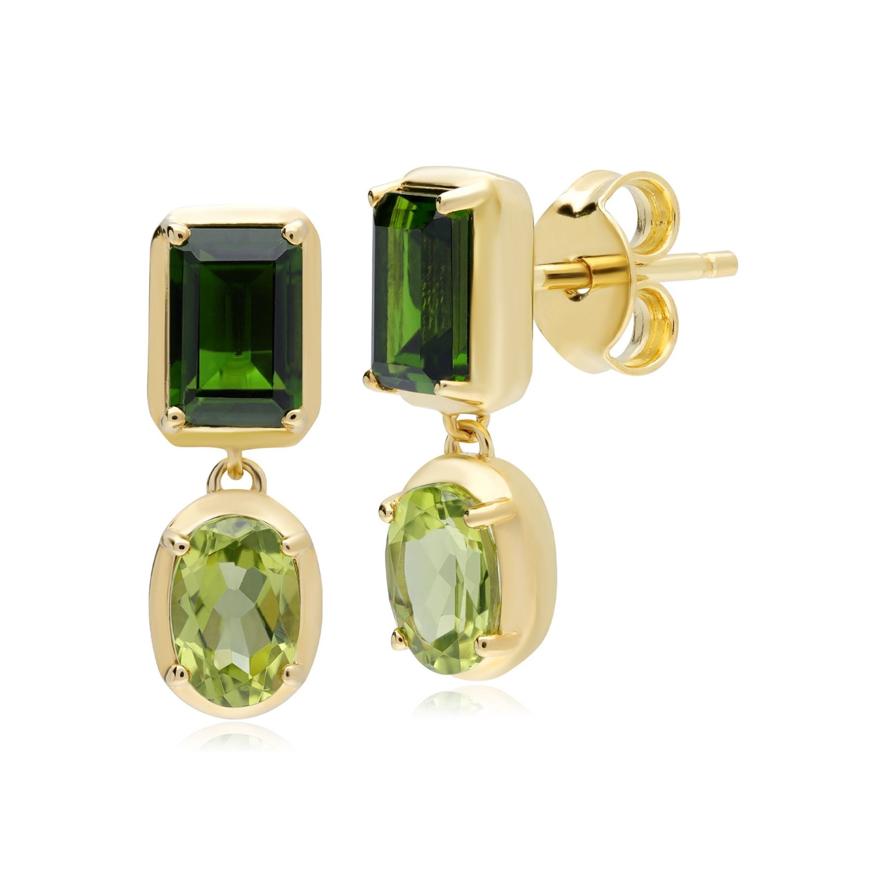 Gemondo Boucles d'Oreilles Pendantes ECFEW™ 'The Creator' Diopside de Chrome et Péridot