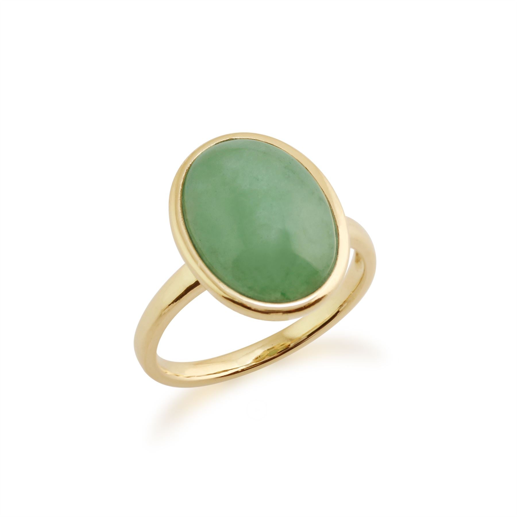 Pendentif et Bague Classique Or Jaune 375 Jade sertis Clos