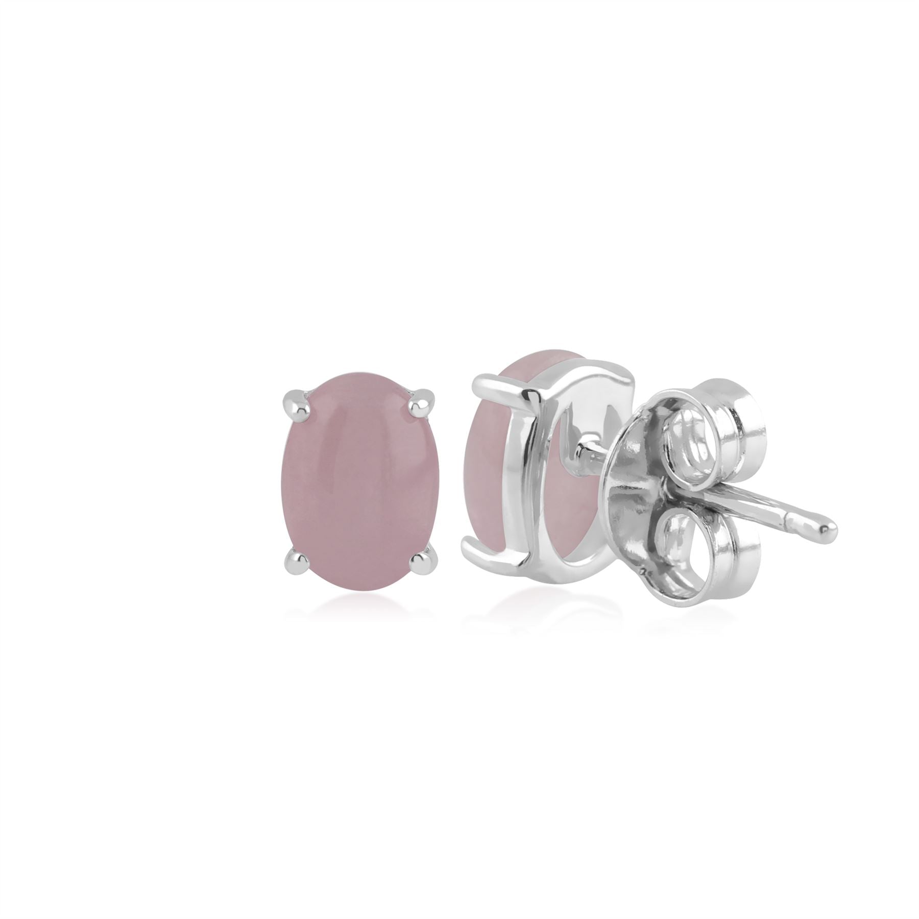 Boucles d'Oreilles Clou Classique Argent 925 Kunzite Opaque