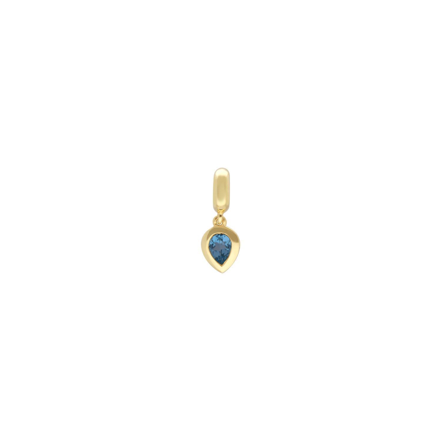 Charm's Collection Achievement Topaze Bleue "Pierre de la renaissance" Argent 925 Plaqué Or Jaune