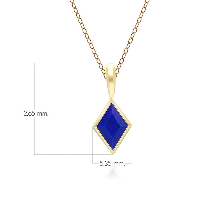 Pendentif Classique avec Lapis Lazuli en Or Jaune 9 carats