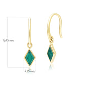 Boucles d'Oreilles Pendantes Classique avec Calcédoine en Or Jaune 9 carats