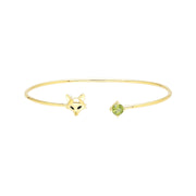 Bracelet renard Gardenia en or jaune 9 carats avec Peridot