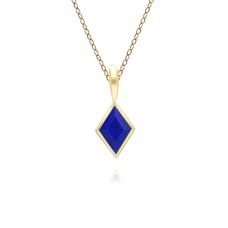 Pendentif Classique avec Lapis Lazuli en Or Jaune 9 carats