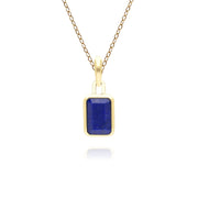 Pendentif Classique avec Lapis Lazuli Baguette en Or Jaune 9 carats