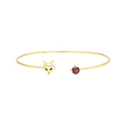 Bracelet renard Gardenia en or jaune 9 carats avec Grenat