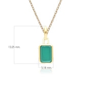 Pendentif Classique avec Calcédoine Baguette en Or Jaune 9 carats