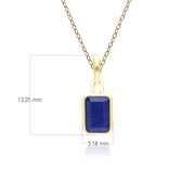 Pendentif Classique avec Lapis Lazuli Baguette en Or Jaune 9 carats