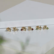 Boucles d'Oreilles renard Gardenia en or jaune 9 carats avec Peridot