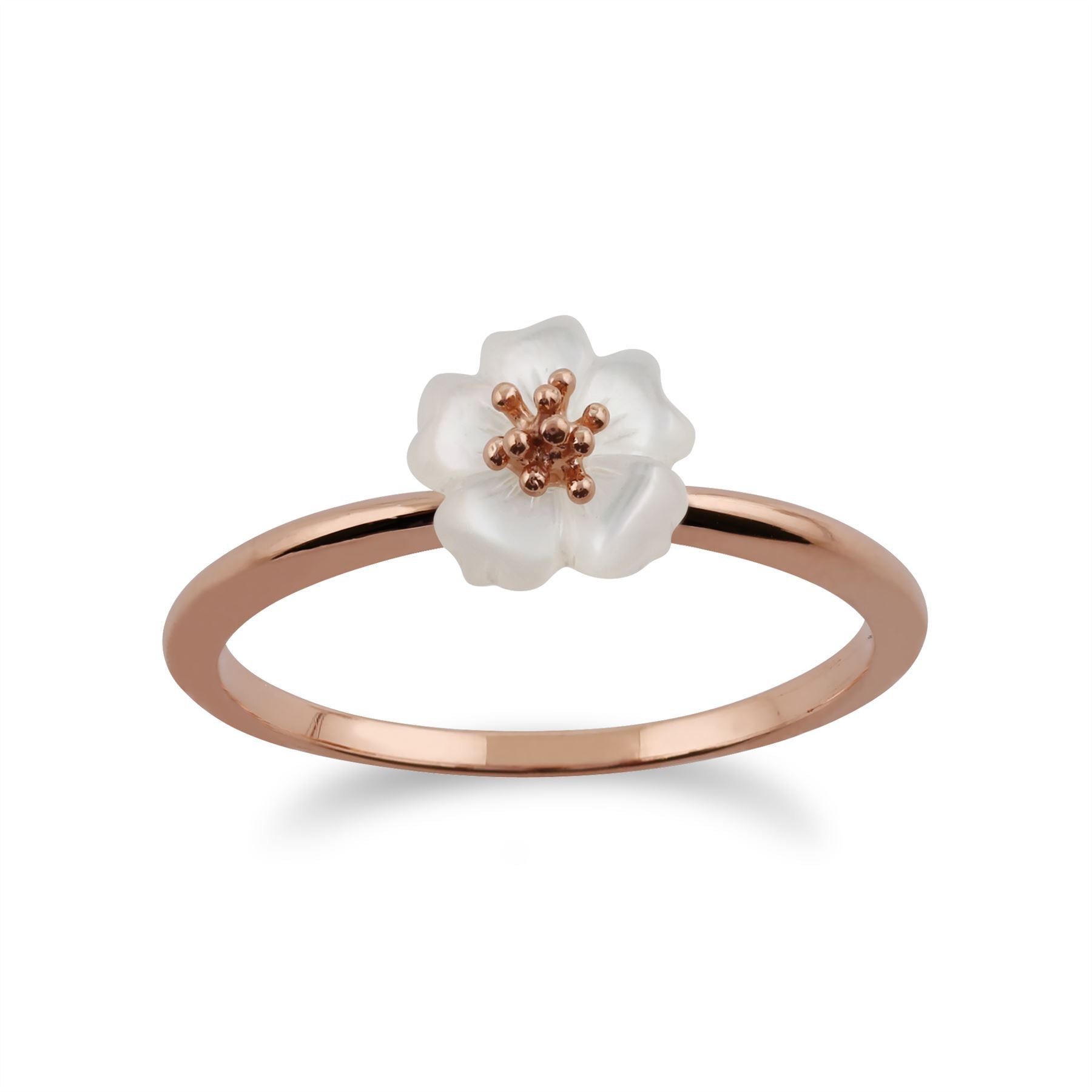 Bague fleur or rose sale