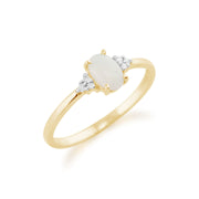 gemondo Opale Bague, 9 Ct Or Jaune 0.29ct ct Opale & diamant bague