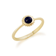 Gemondo Lapis Lazuli Bague, 9ct Or Jaune 0.31ct Lapis Lazuli Pierre Unique Encadré Bague