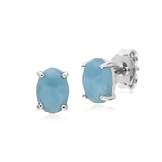 Bracelet et Pendentif Oval Classique Argent 925 Larimar