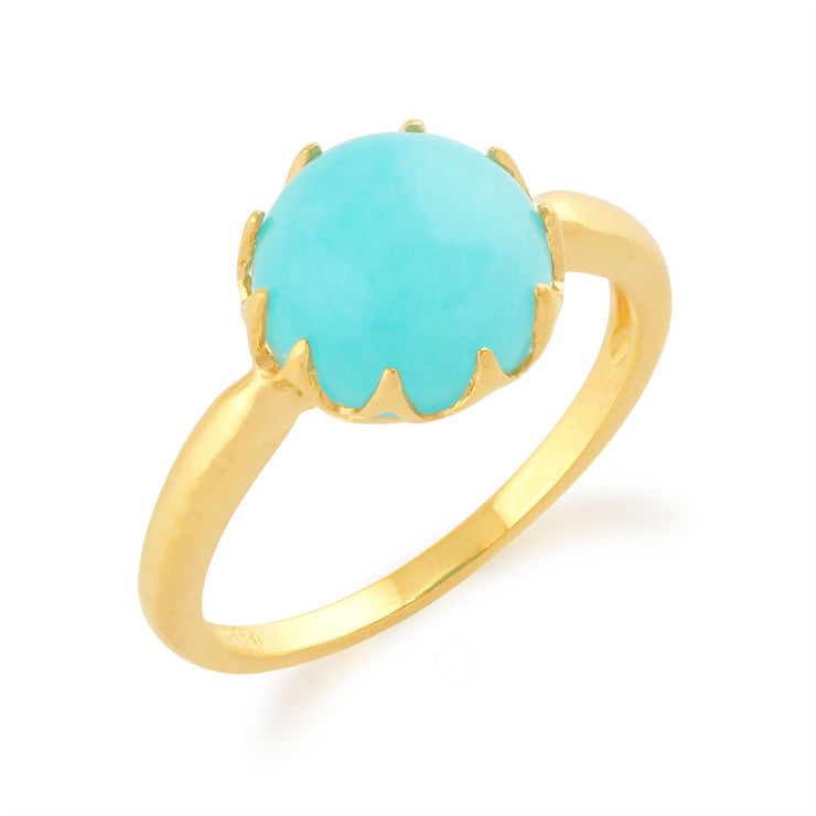 Gemondo' Calo' Amazonite Pastel Bague 9 CT or Jaune Plaqué Argent Sterling