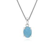 Bracelet et Pendentif Oval Classique Argent 925 Larimar