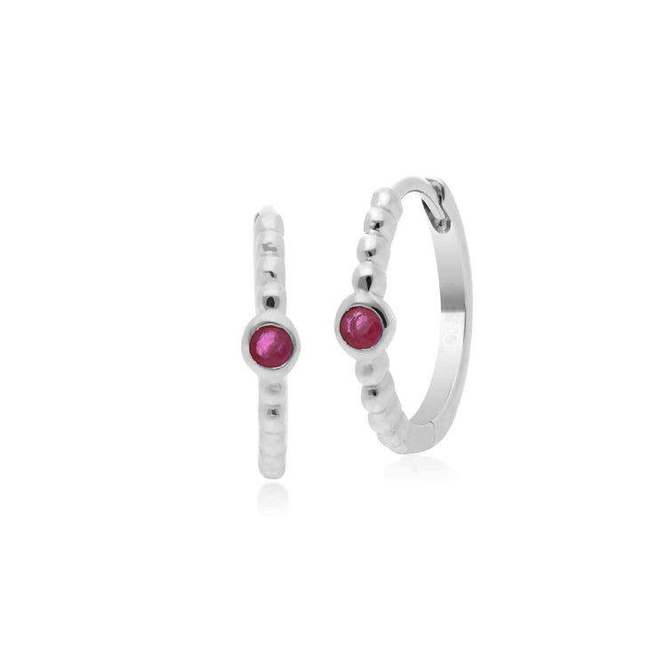 Bague et Boucles d'Oreilles Créoles Essentiel Argent 925 Rubis