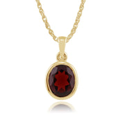 Pendentif Classique Or Jaune 375 Grenat Ovale