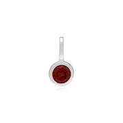 Pendentif Classique Cadenas Cœur Argent 925 et Charms Grenat