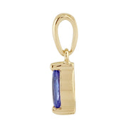 Pendentif et Boucles d'Oreilles Clou Classique Or Jaune 375 Tanzanite Marquise