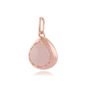 Quartz Rose 'Diantha' Pastel Collier en 9ct Plaqué Or Rose Argent Sterling