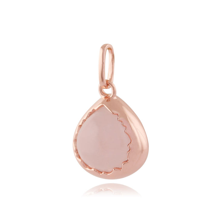 Quartz Rose 'Diantha' Pastel Collier en 9ct Plaqué Or Rose Argent Sterling