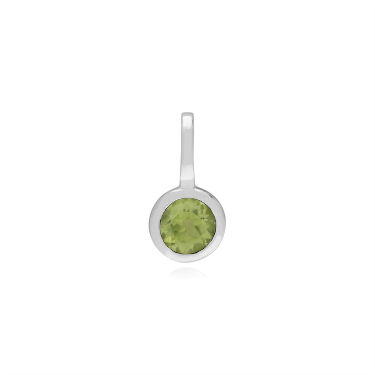 Pendentif Classique Cadenas Cœur Argent 925 et Charms Péridot