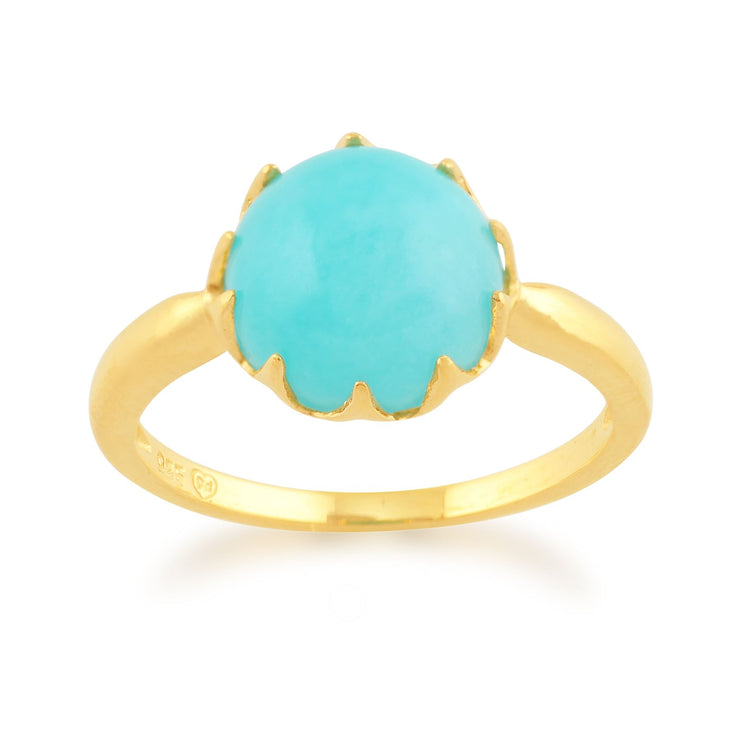 Gemondo' Calo' Amazonite Pastel Bague 9 CT or Jaune Plaqué Argent Sterling