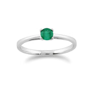 Bague Or Blanc 375 Emeraude et Diamant
