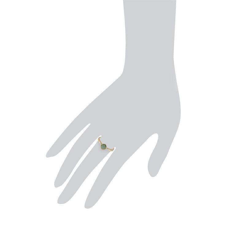 gemondo jade bague, 9 Ct Or jaune coussin vert jade bague - Jade