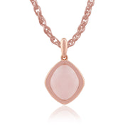 Quartz Rose 'Oxypetalum' Pastel Collier en 9ct Plaqué Or Rose Argent Sterling